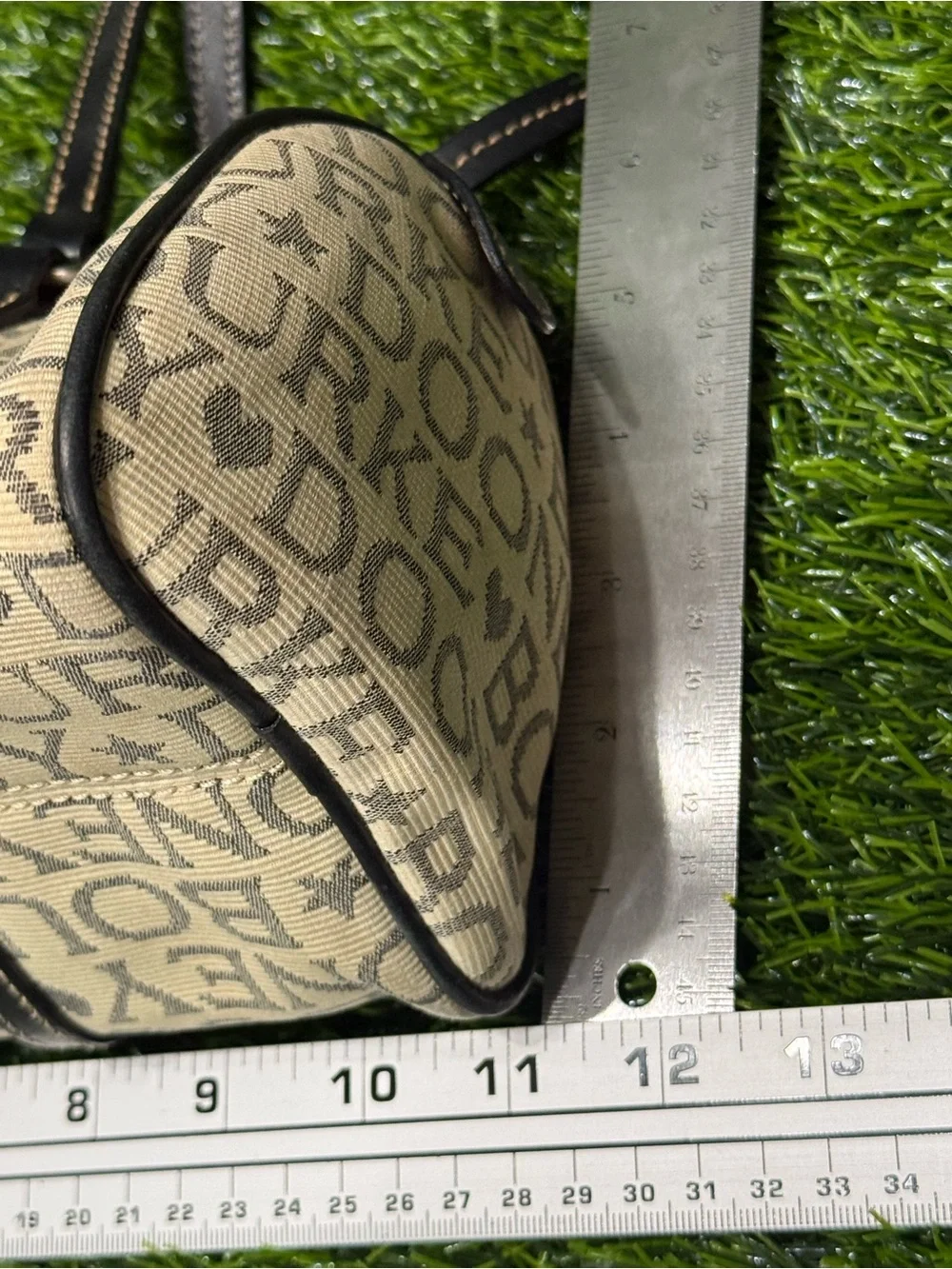 Vintage Dooney & Bourke Signature Shoulder Canvas Barrel Bag